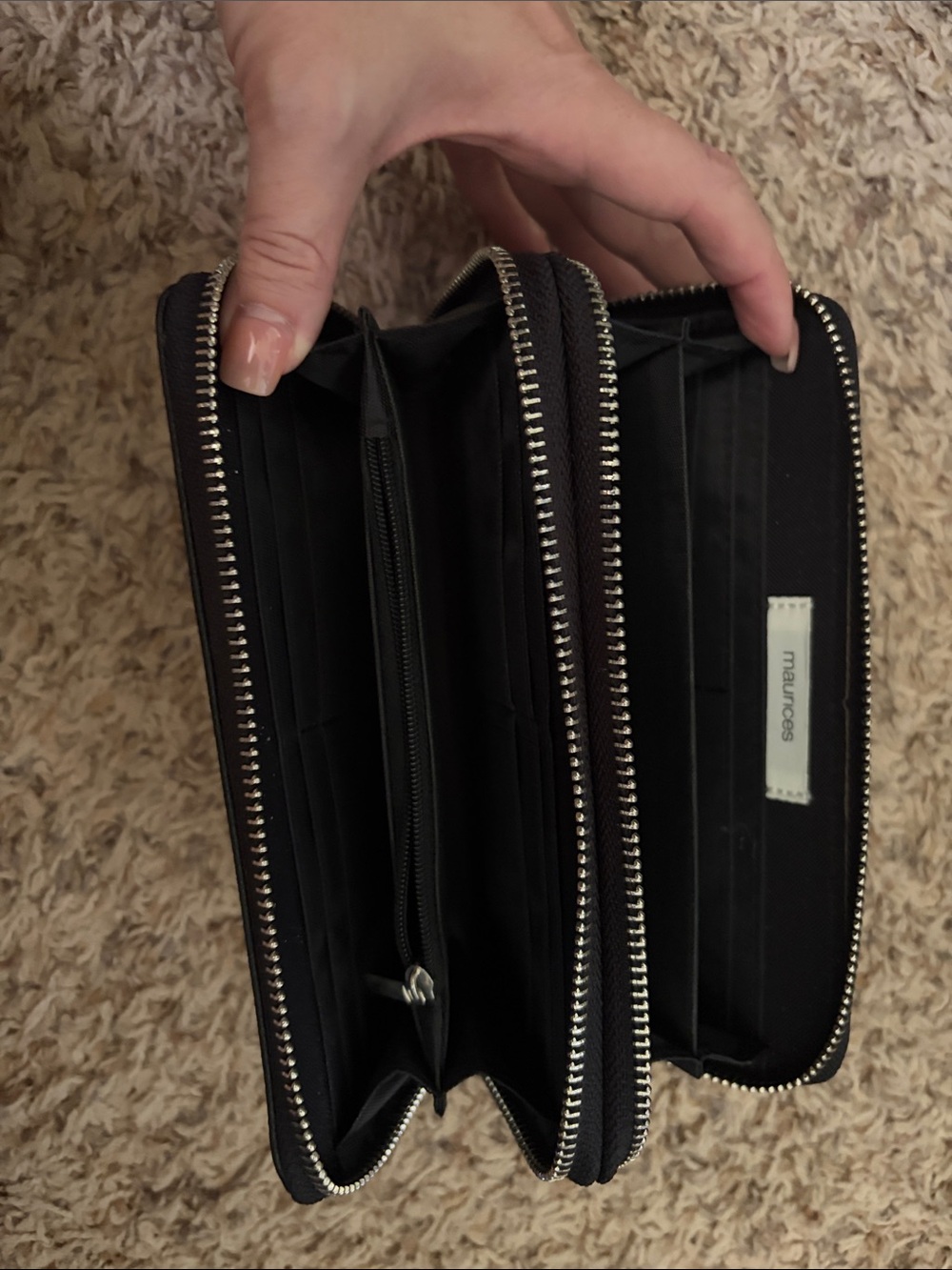 Maurices Black Textured Zip Wristlet Clutch - Picture 2 of 2